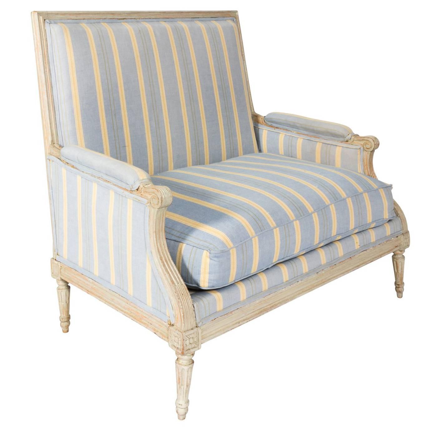 French Late 18th Century Marquis Armchair For Sale