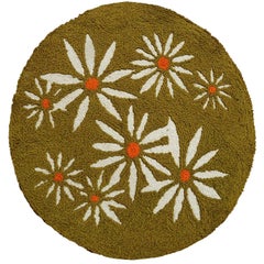Alfombra Daisy Redonda Verde Aguacate