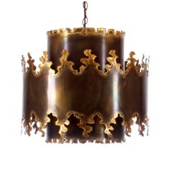 Type 6399 Pendant by Holm Sorensen, Rare 1960s Very Special Eclectic Brass Lamp