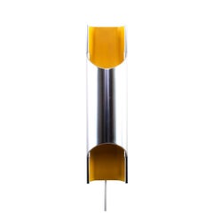 Pandean Sconce by Bent Karlby, Lyfa, Beautiful Yellow and Aluminium Wall Lamp