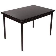 Danish Modern Draw-Leaf Dining Table in Ebonized Teak