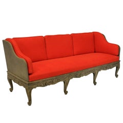 Antique Large Swedish Carved and Painted Day Bed/Settee