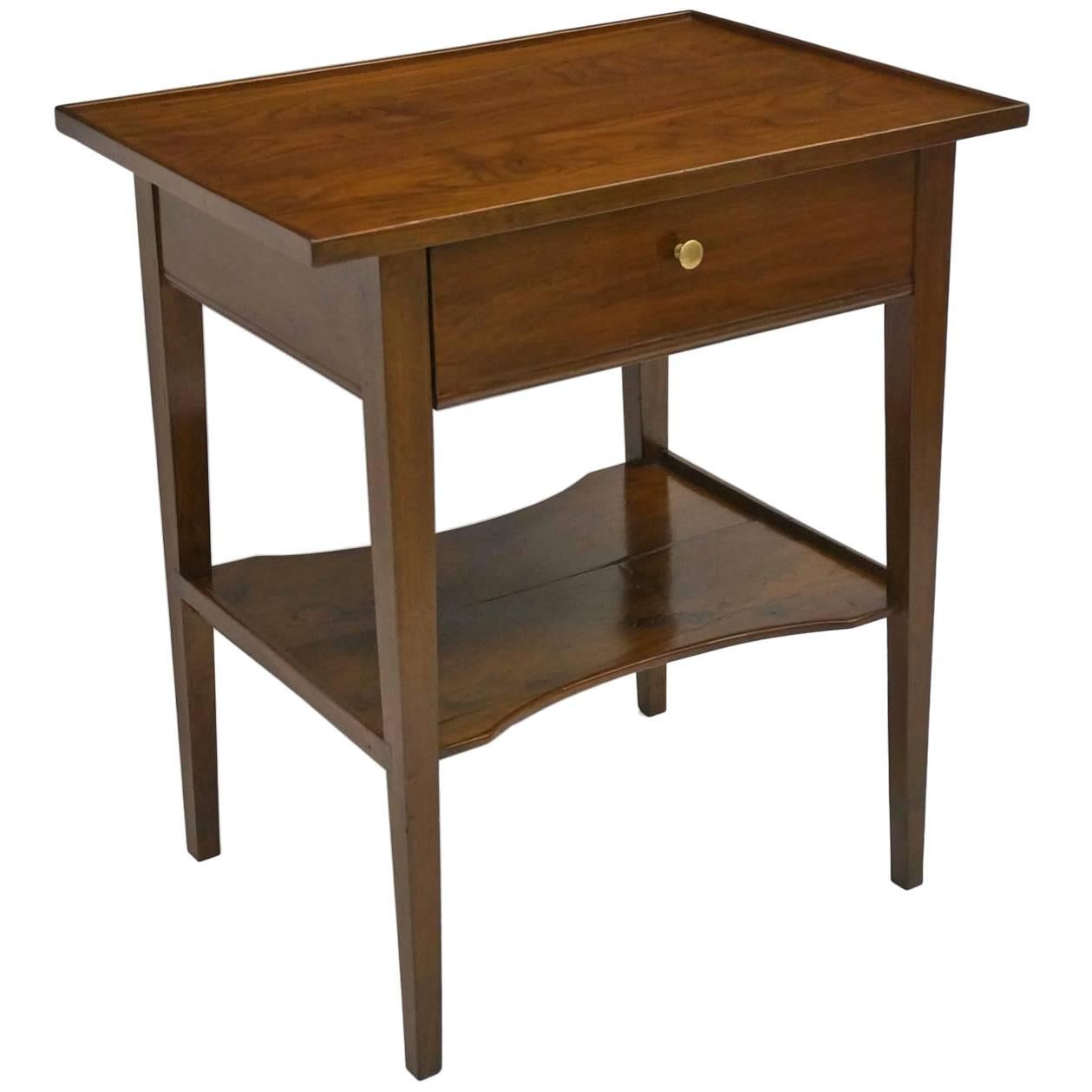 18th Century French Cherrywood Tray Table with Single Drawer and Lower Shelf