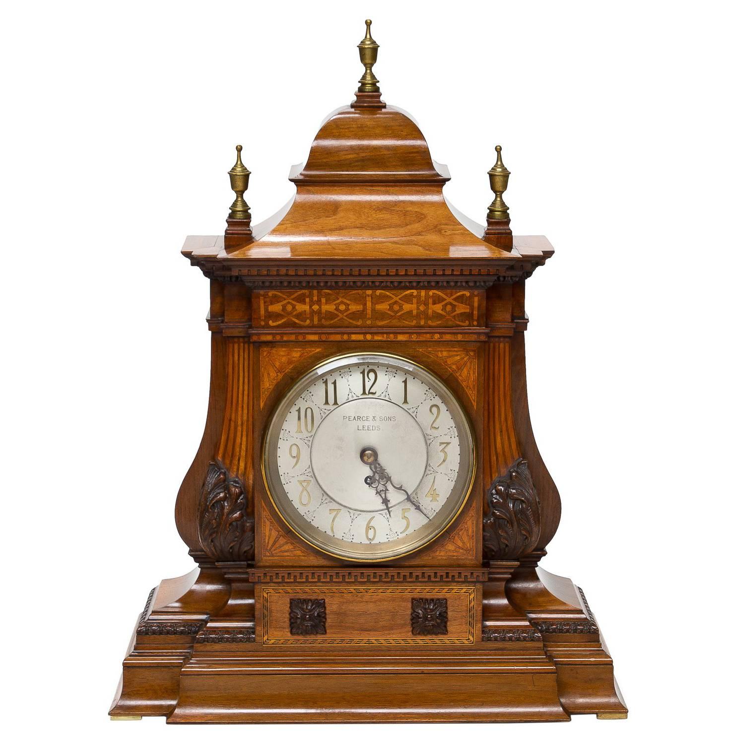 19th Century English Large Mantle Clock with Fusée Movement