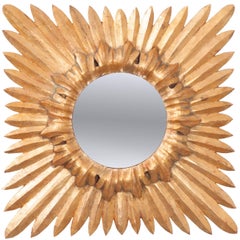 French 19th Century Square Starburst Mirror