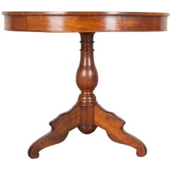 French 19th Century Walnut Pedestal Centre Table