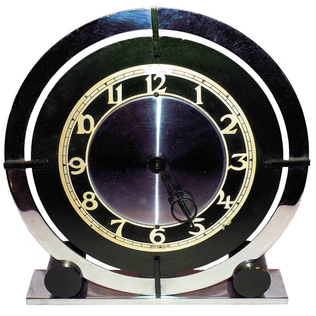 English 1930s Art Deco Modernist Clock