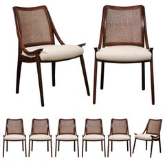 Exquisite Set of Eight Cane Chairs by John Kapel for Glenn of California