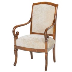 French Charles X Mahogany Armchair, circa 1830