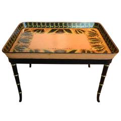 Late George III Papier Mache Tray on Stand, circa 1810 1