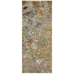 Tapis de taille galerie abstrait, doré, cuivre, beige, gris et texturé, noué à la main, en stock