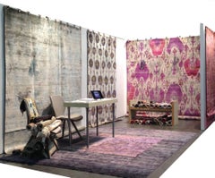 Purple Plum Grape Natural Silk Hand-Knotted Modern Color Transitional Design Rug