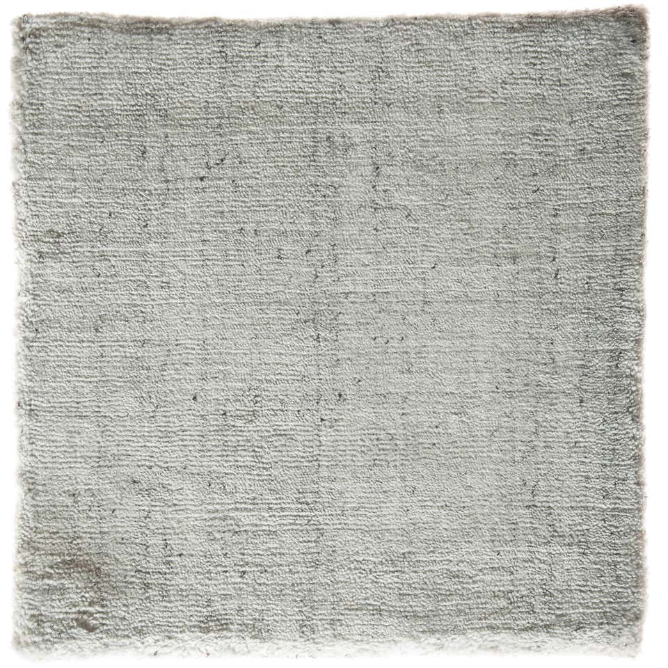 Neutral Grey Rug Hand-Loomed Bamboo Silk Solid Neutral Rug in Any ...