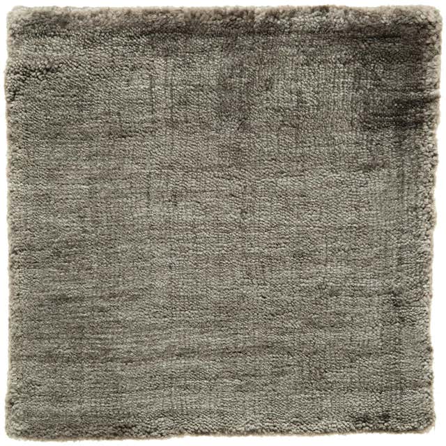 Neutral Grey Rug Hand-Loomed Bamboo Silk Solid Neutral Rug in Any ...