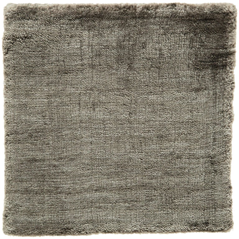 Taupe Gray Rug, HandLoomed, Bamboo Silk, Solid Grey, Neutral Rug, Any