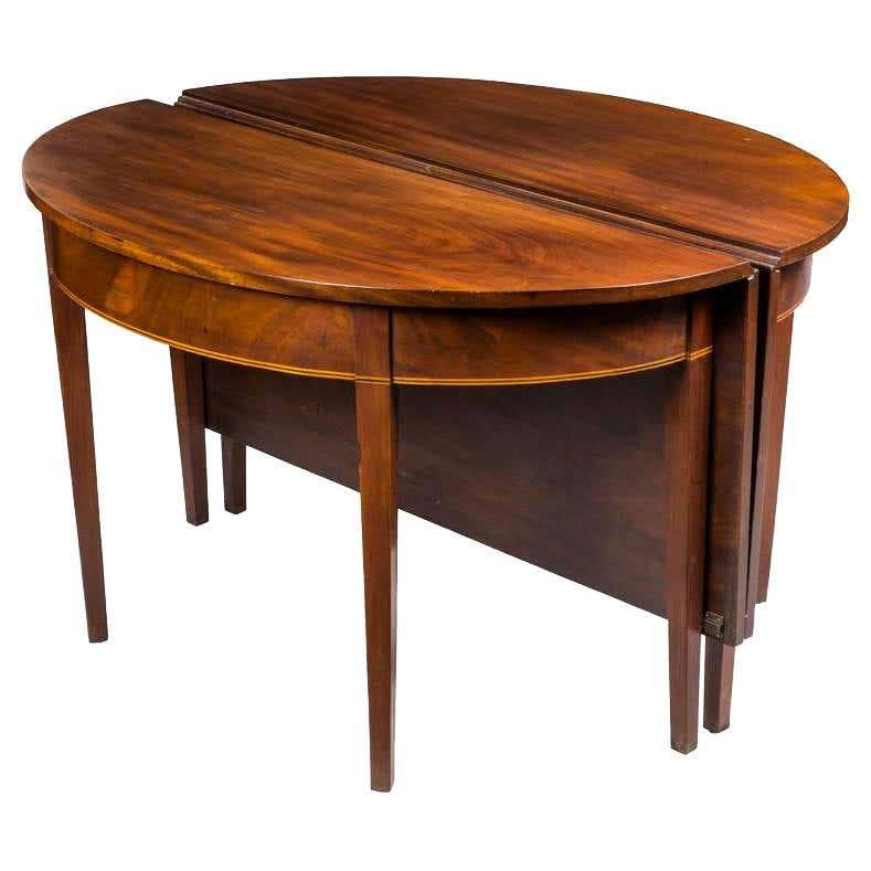 Federal Two Part Mahogany Banquet Table/Consoles For Sale at 1stDibs