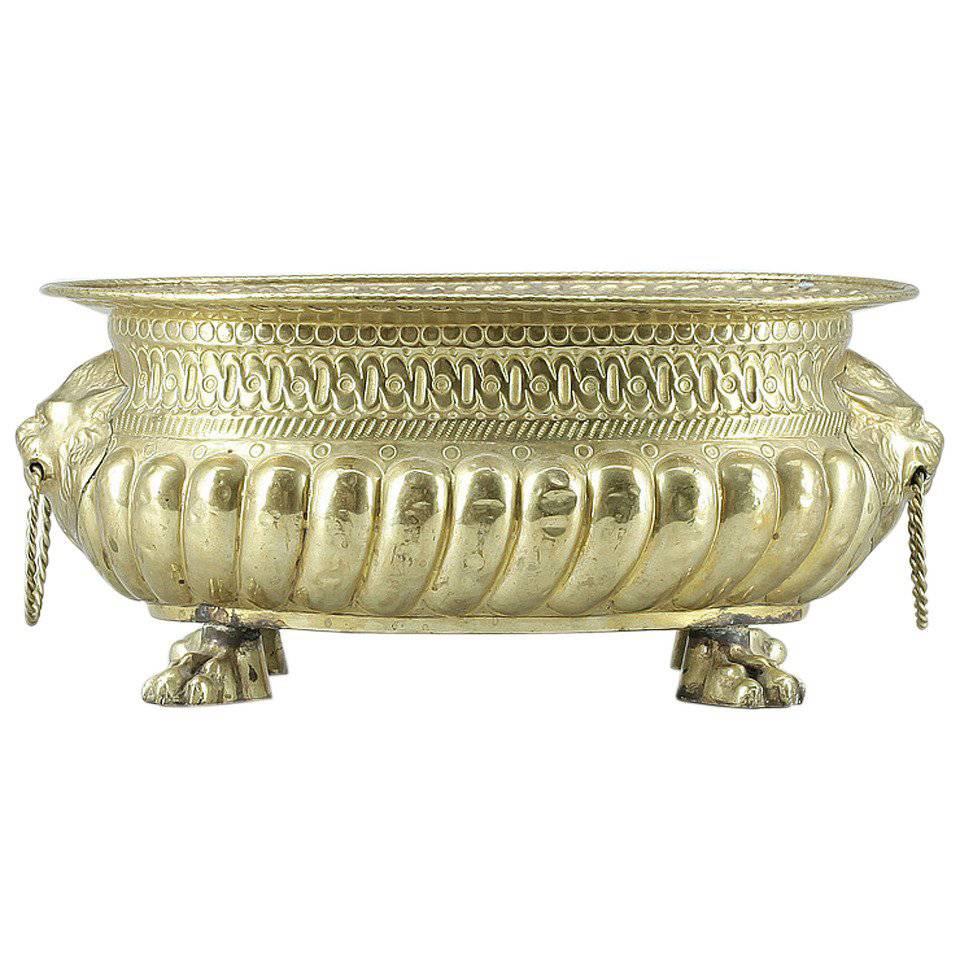 Swedish Brass Jardiniere For Sale