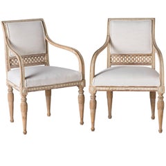 Pair of Swedish Gustavian Period Armchairs, circa 1790