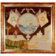 Sailor's Woolwork Depicting the Troopship HMS Jumna, 19th Century