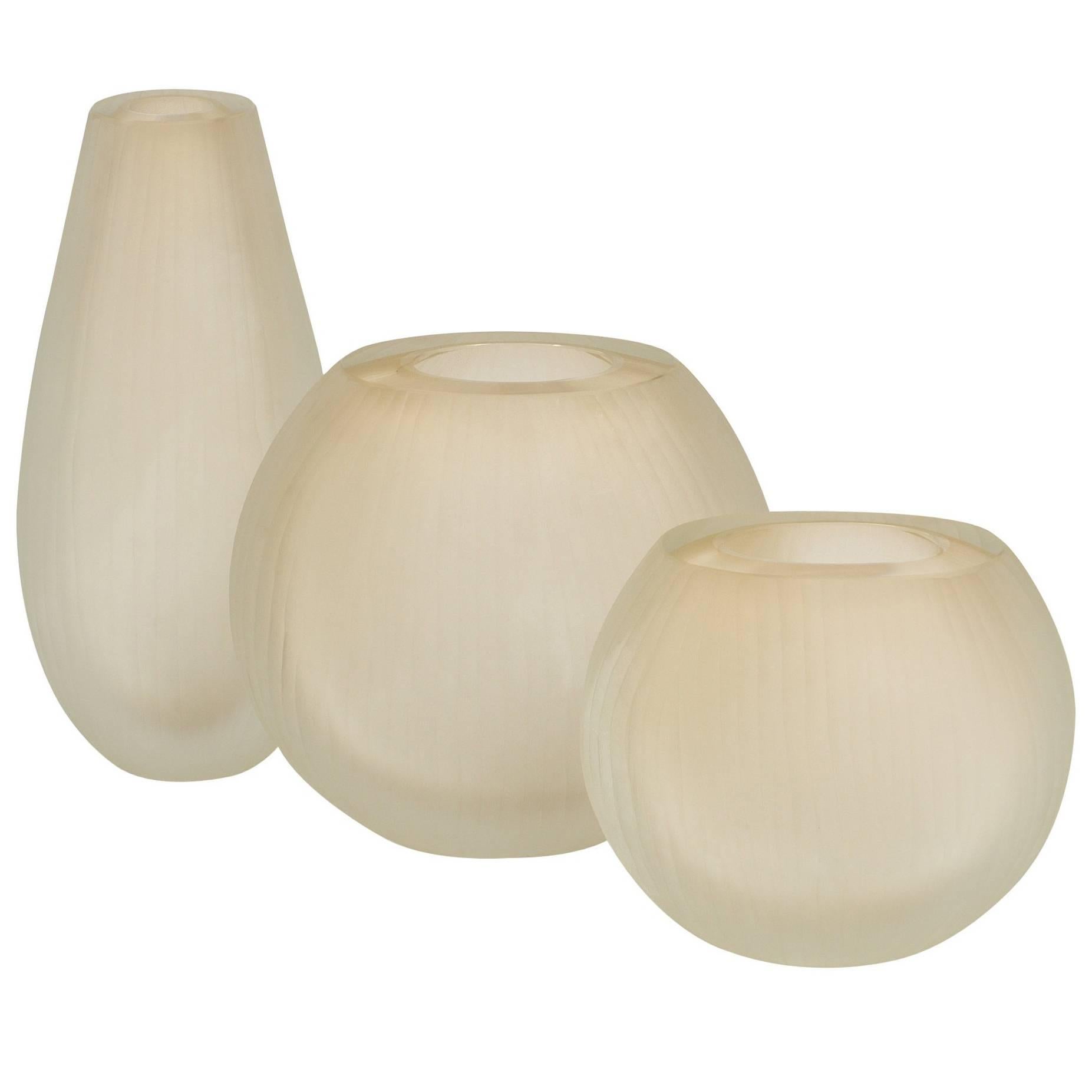 Three Murano Glass Vases in the Tobia Scarpa Style