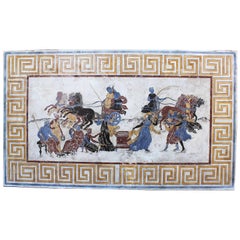 Placa mural italiana de estilo neoclásico y grecorromano del siglo XIX-XX Scagliola