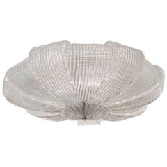 Frosted Glass Flush Mount Fixture with Overlapping Shades