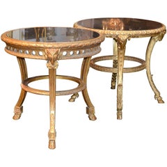 Great Pair of French Neoclassical Giltwood Side Tables