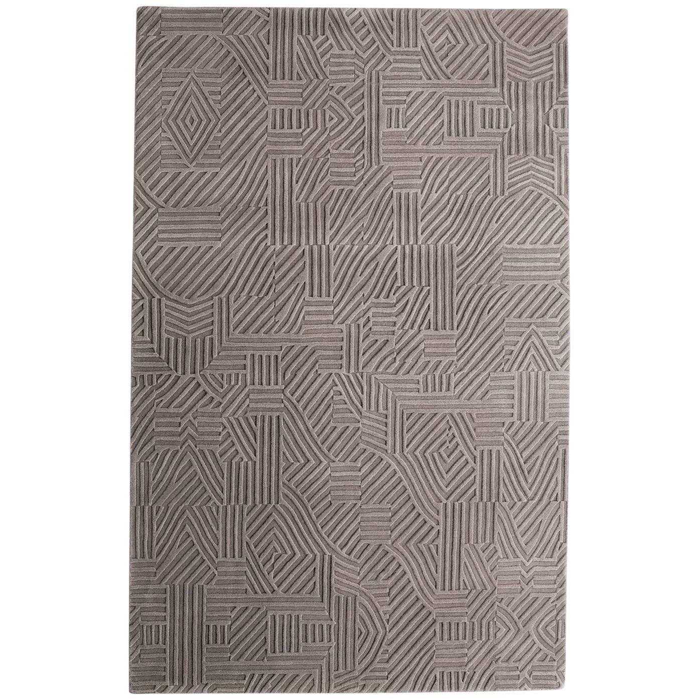 African Pattern 1 Area Rug in Hand-Tufted Wool by Milton Glaser, Small For Sale