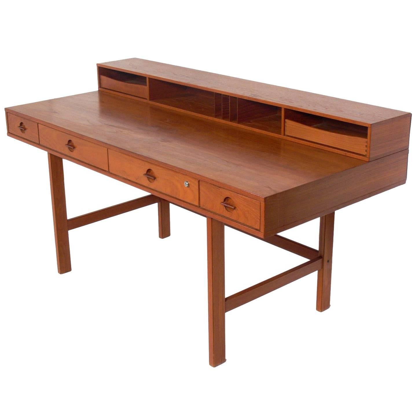 Clean Lined Architectural Danish Modern Desk by Jens Quistgaard