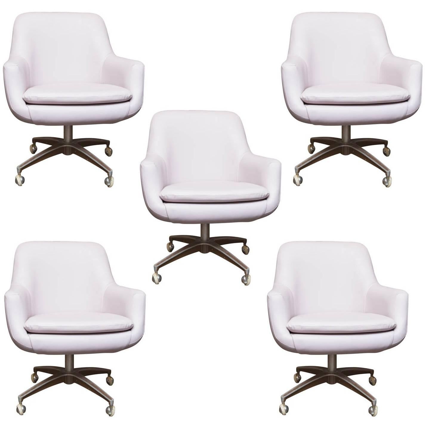Mid-Century Modern Pod Swivel Chairs, Set of Five
