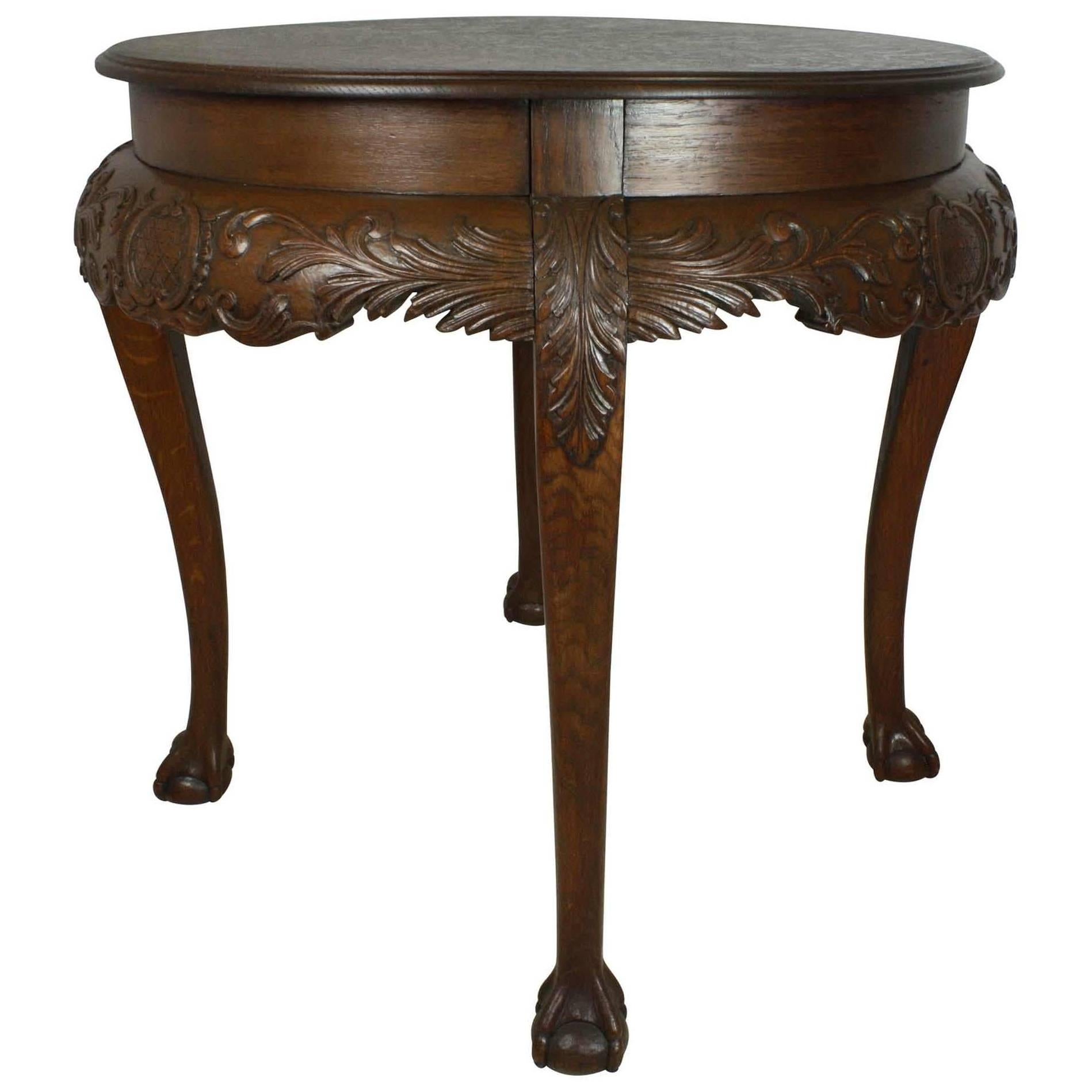 French High Fleck Oak Occasional or Side Table, circa 1930 For Sale
