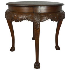 Antique French High Fleck Oak Occasional or Side Table, circa 1930