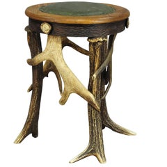 Antique Rustic Antler Stool, circa 1900