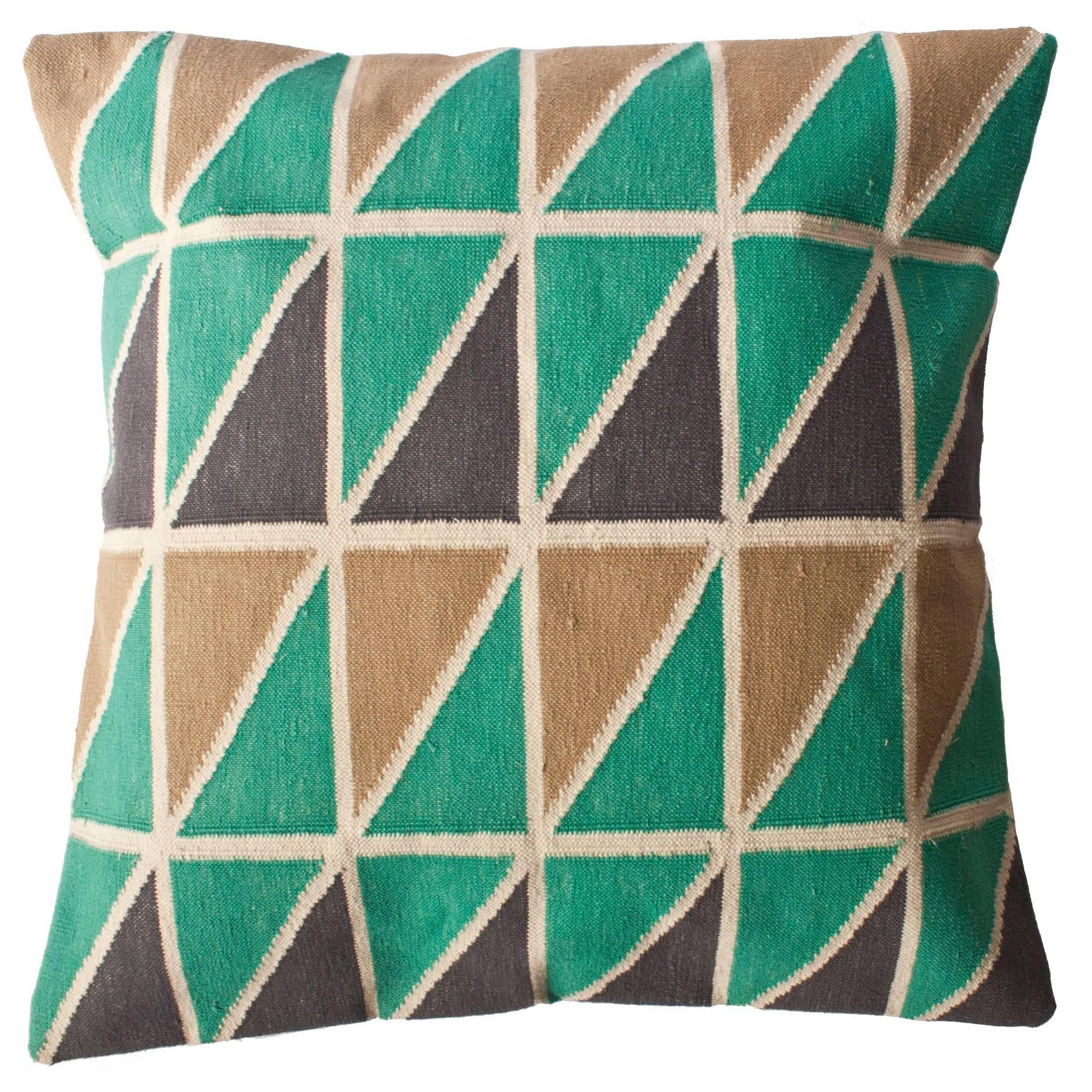 Geometric Mave Handwoven Modern Triangle Throw Pillow Cover