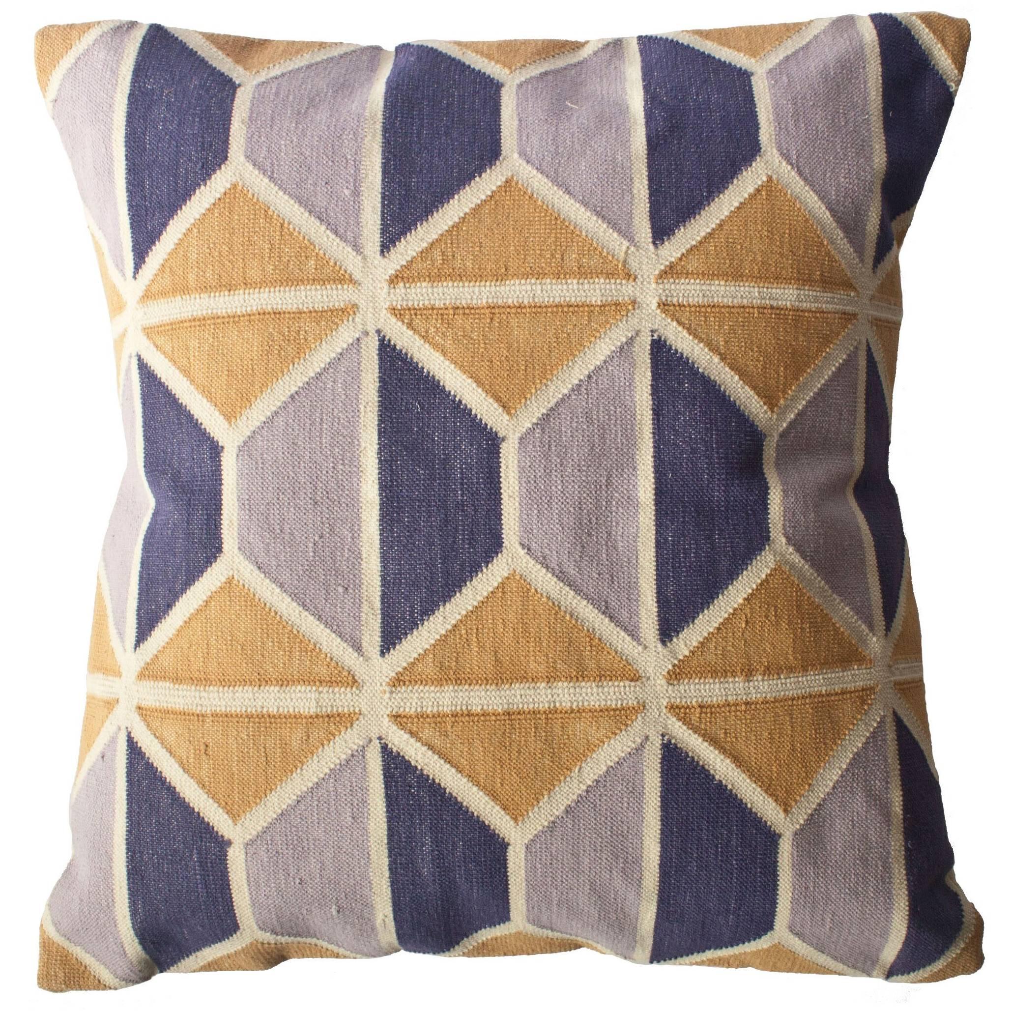 Geometric Mave Hand Woven Modern Hexagon Throw Pillow Cover