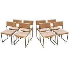 1970 Willy Rizzo Dining Chairs, Set of Eight