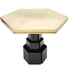 Hollywood regency Christian Heckscher brass Table