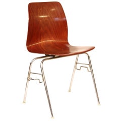 Chair - Vintage Rosewood Metal Stacking Dining Side 