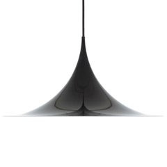 Retro Semi, Black Pendant by Bonderup and Thorup, Fog & Mørup, 1968, Very Stylish Lamp