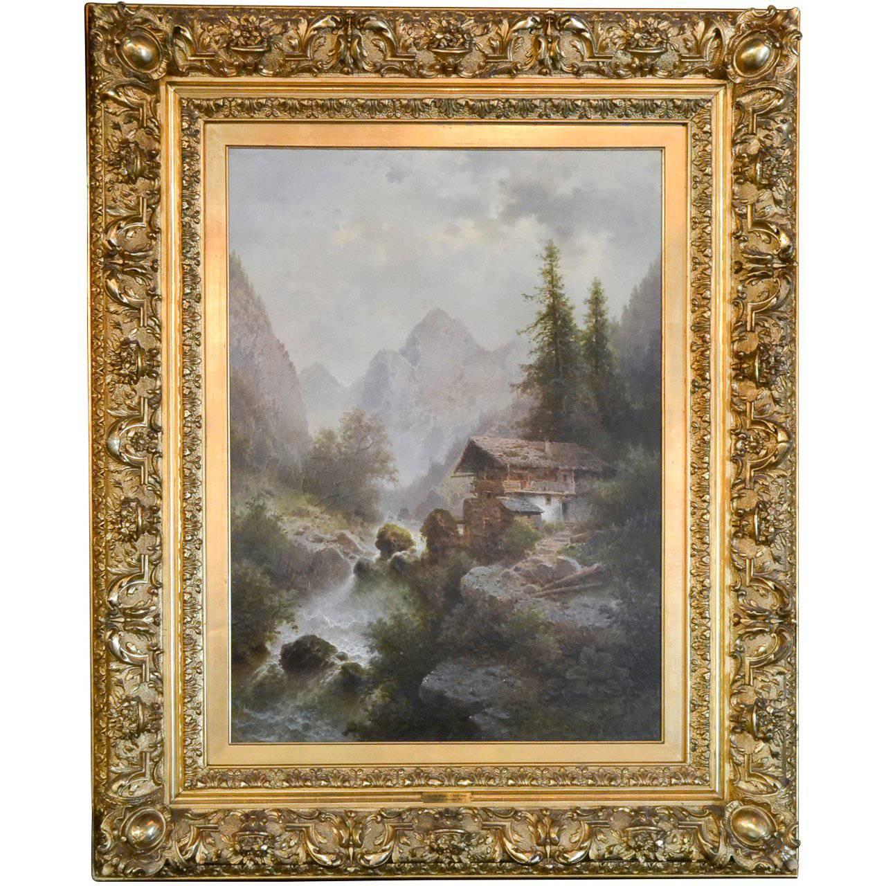 19th Century Austrian Oil Signed Albert Rieger