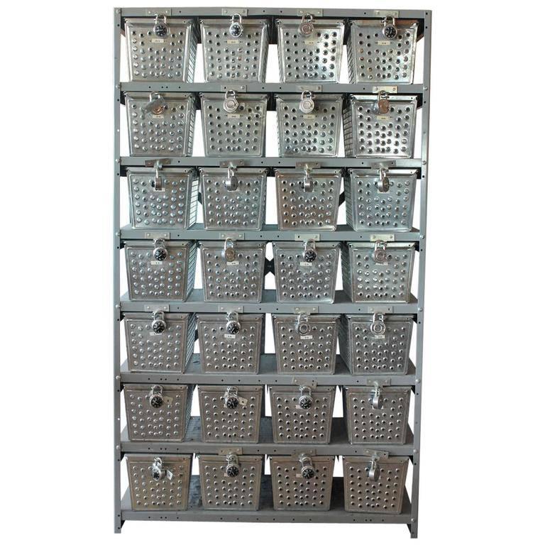 Vintage Swim or Gym Basket Storage Locker Unit For Sale at 1stDibs