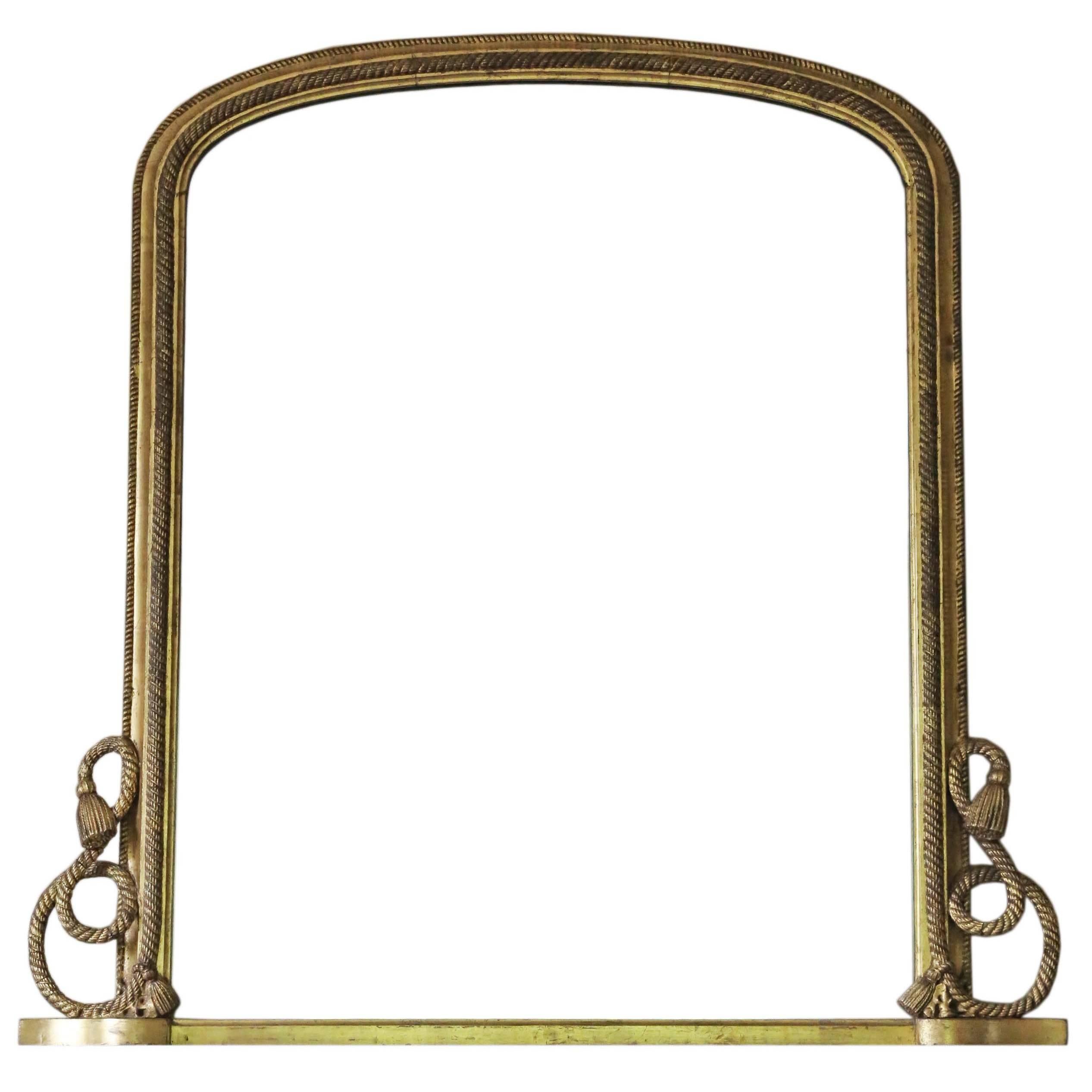 Antique Large Victorian Gilt Wall Mirror Overmantle, circa 1870 For Sale