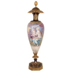 Sèvres Style Porcelain and Ormolu Vase Decorated by J. Pascault