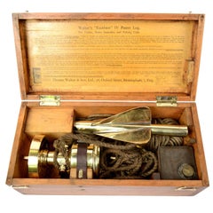 Antique Brass Log Signed Walker’s Excelsior IV Patent Log, 1920 circa