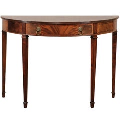 20th Century American in the Style of Sheraton Mahogany Demilune Console