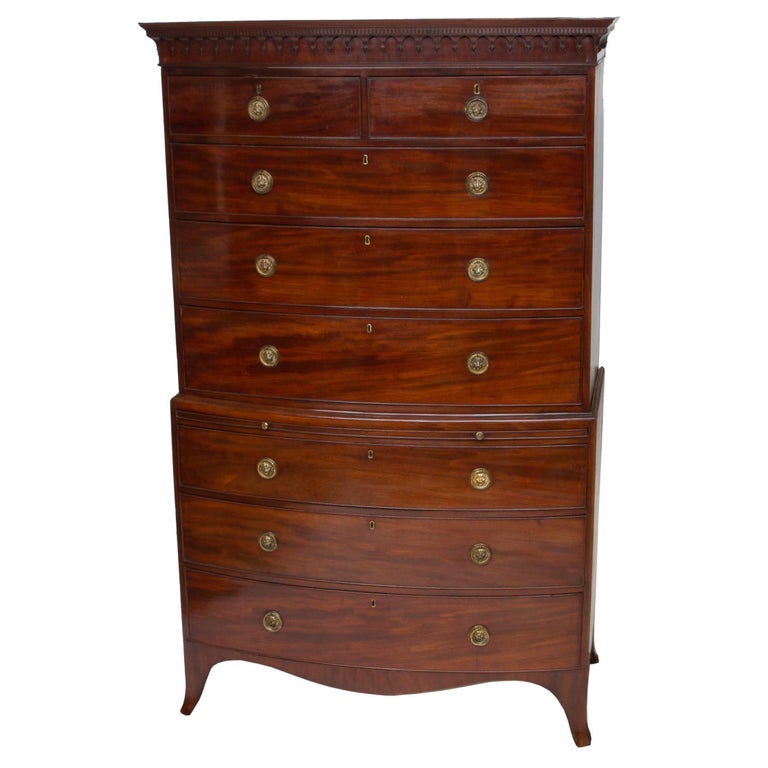 19th Century Bow Front Chest on Chest at 1stDibs