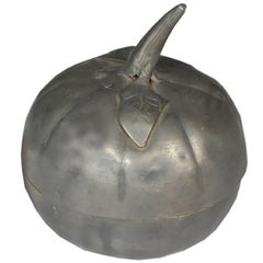 Chinese Pewter Squash Container