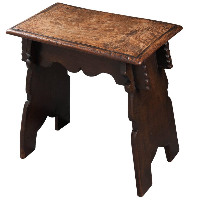 Early 20th Century English Oak Joint Stool at 1stDibs