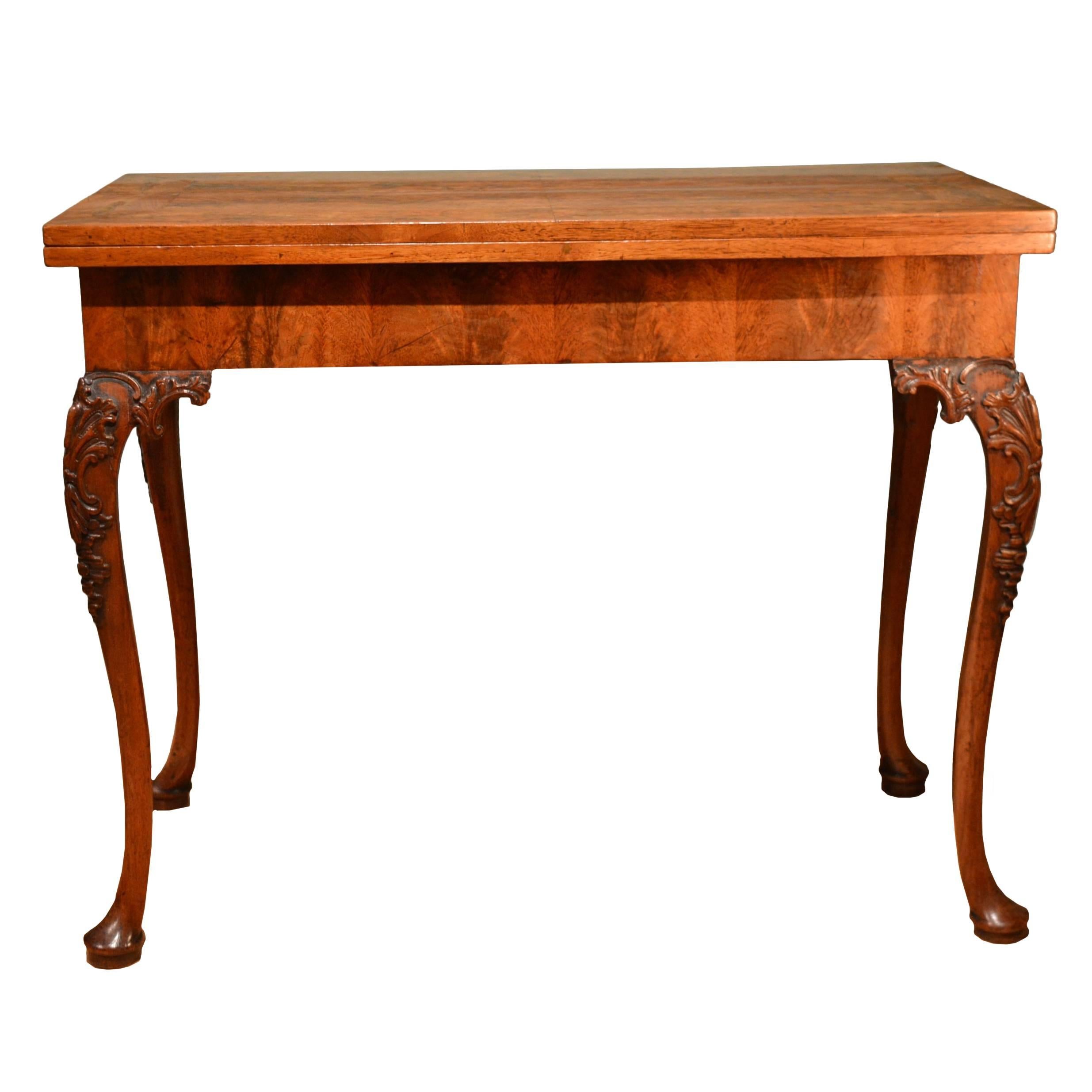 18th Century Walnut Concertina Action Card Table at 1stDibs