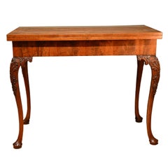 18th Century Walnut Concertina Action Card Table